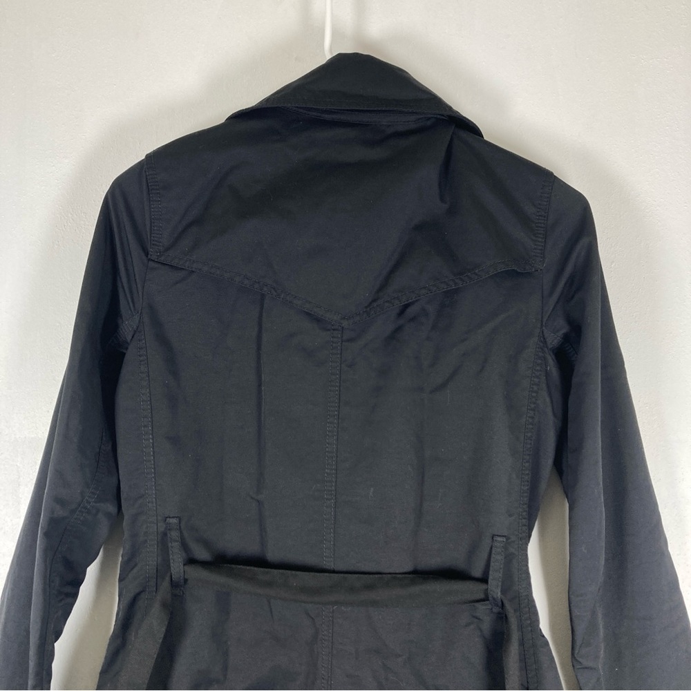 Martin + Osa Belted Double Breasted Trench Raincoat Black Size S Pockets - Picture 4 of 16